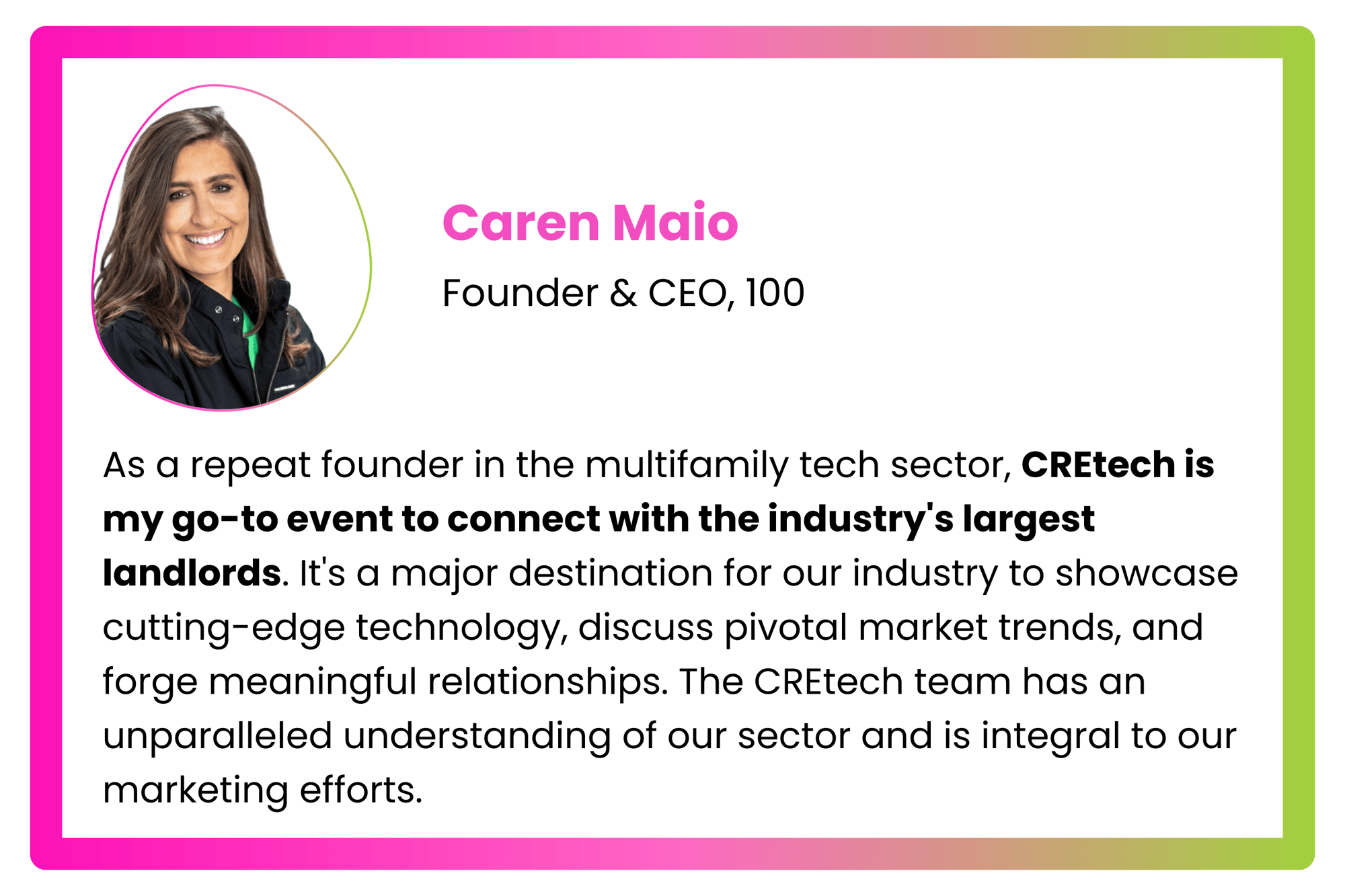 Caren Maio, Founder_CEO, 100-1